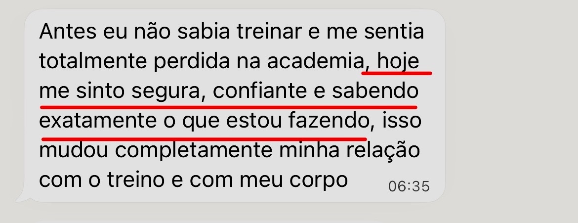 Resultado de aluna, consultoria de treino online feminino