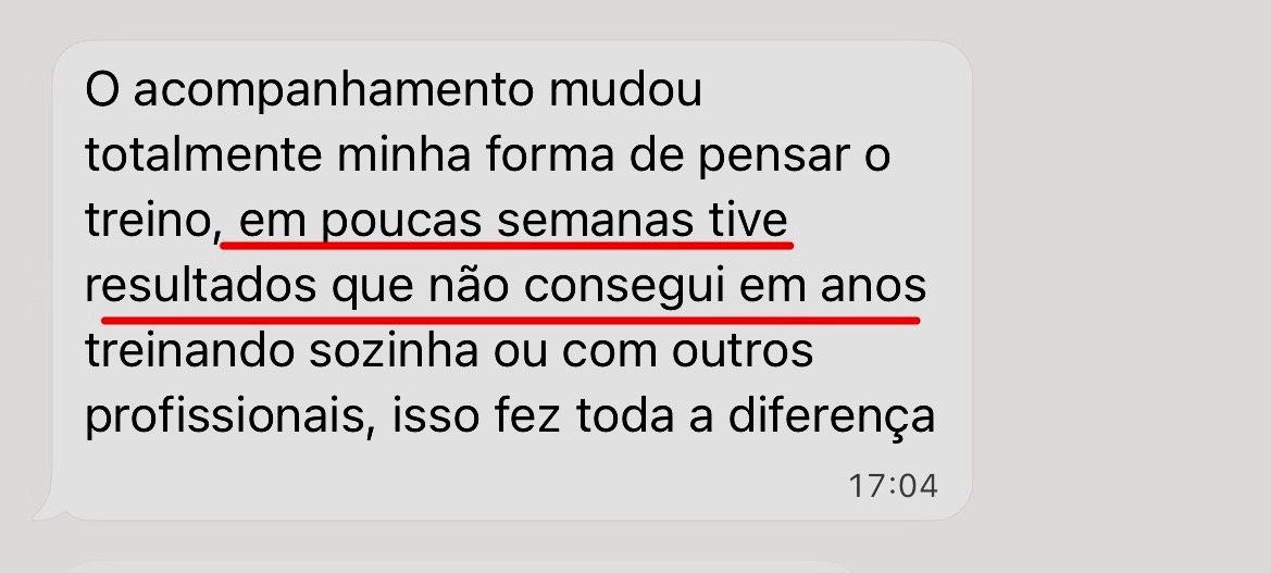 Resultado aluna Team Netto, personal trainer feminino online
