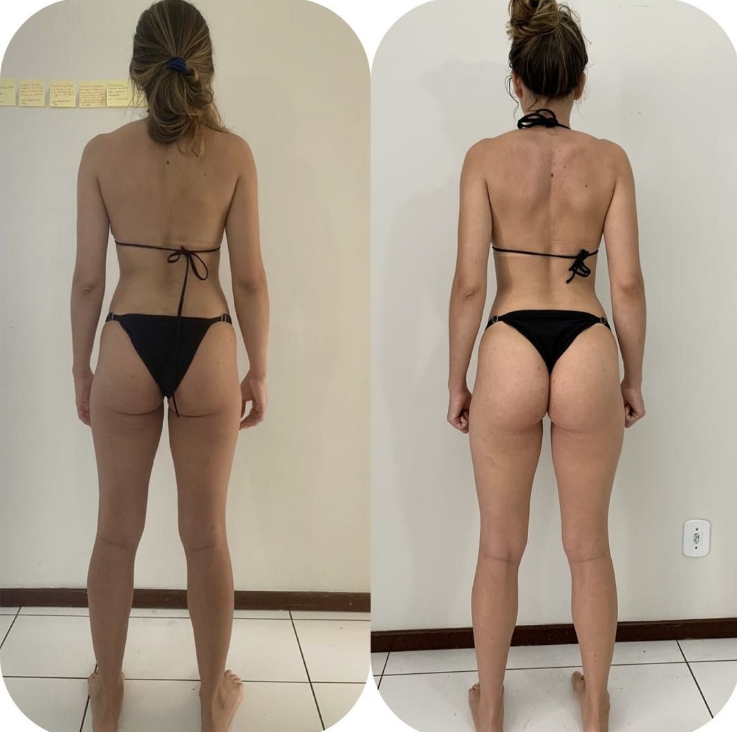 Resultado de aluna Team Netto, emagrecimento e tonificação feminina